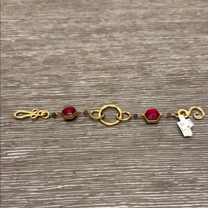 Stephanie Kantis Elegant Gold and Red Bracelet